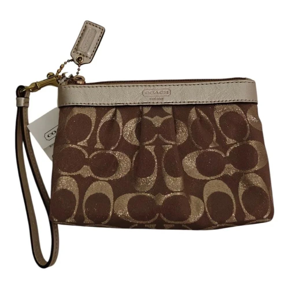 NWT Coach Brown Wristlet Clutch Purse
